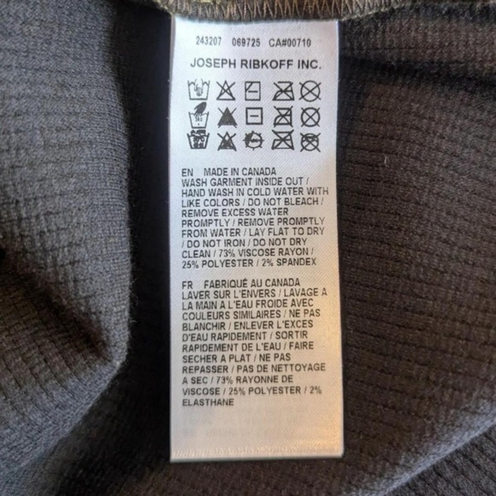 Joseph Ribkoff Needle Rib Cocoon Dress Olive Black Zip NWT 10 - Picture 11 of 11